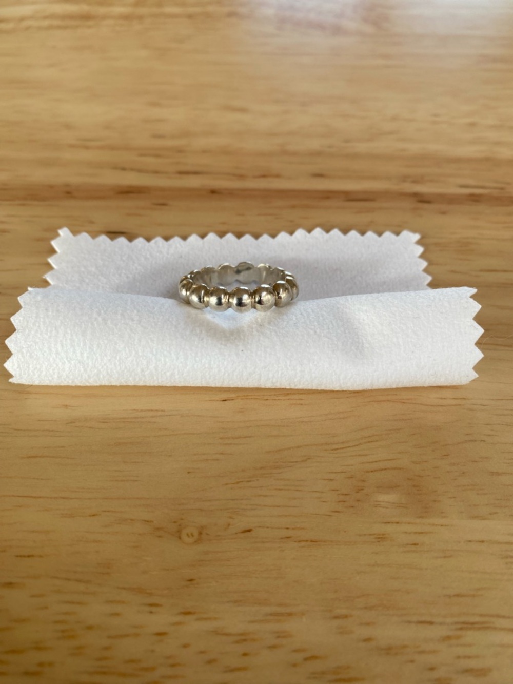 Polished Silver Bead Stack Ring - unisex